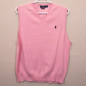 Polo Ralph Lauren pink pima cotton sweater vest-XXL